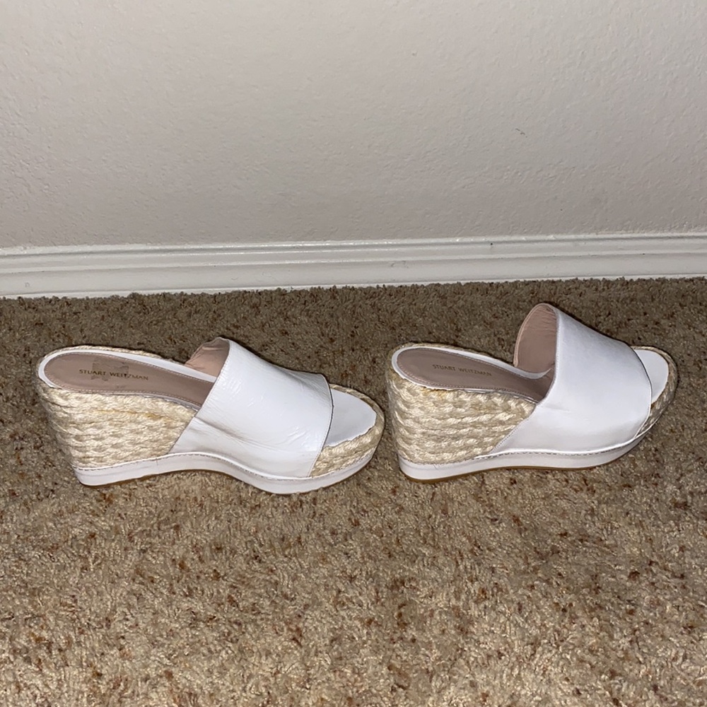 White Stuart Weitzman Slide Wedges - image 6